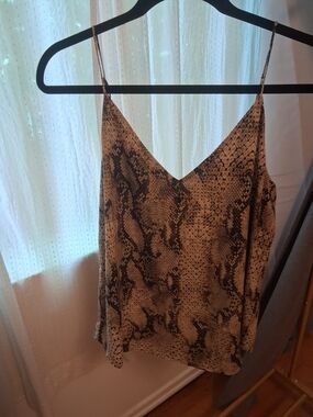 Express Neutral Snake-Print Satin Camisole